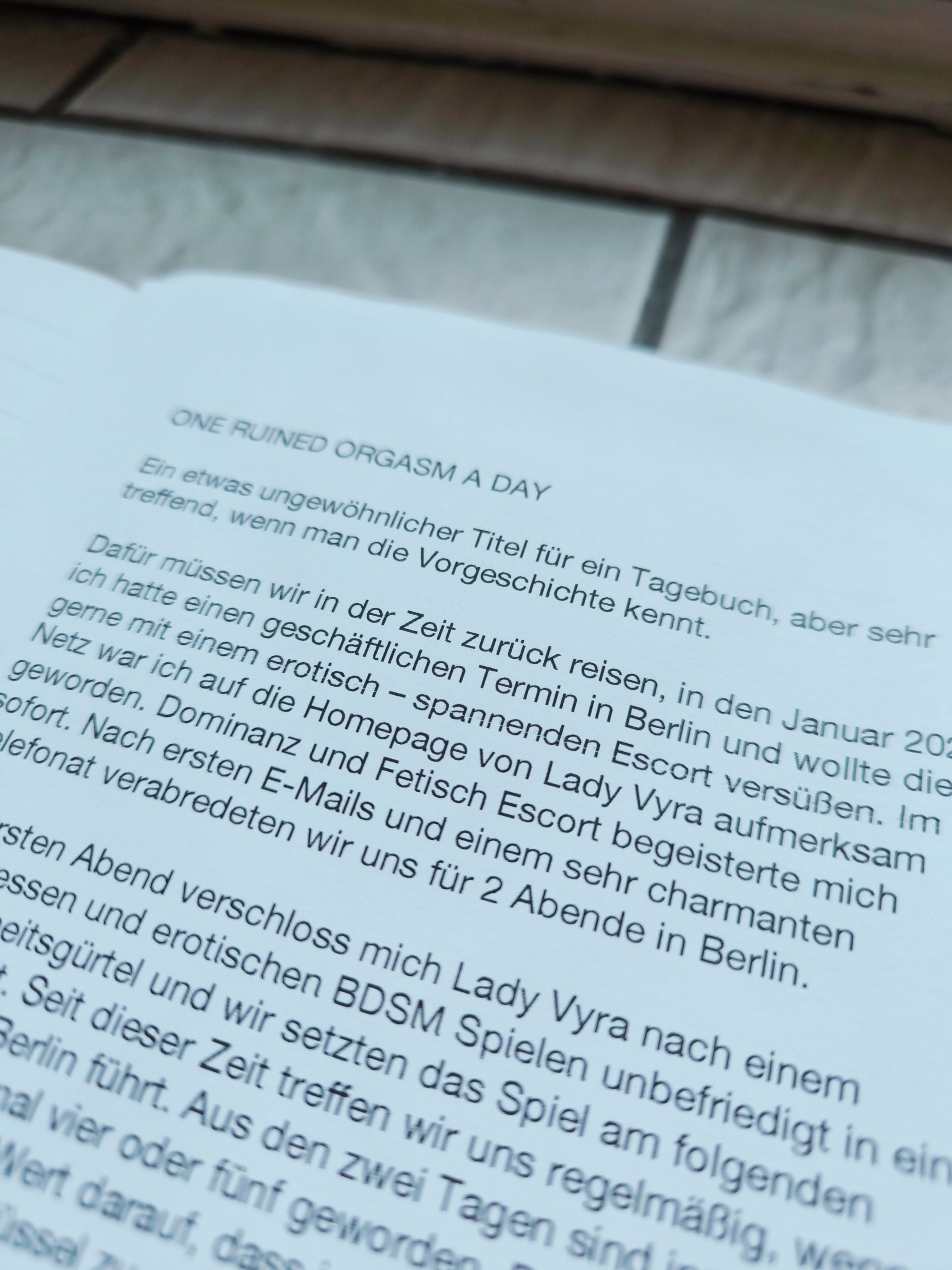 One Ruined Orgasm a Day in Berlin